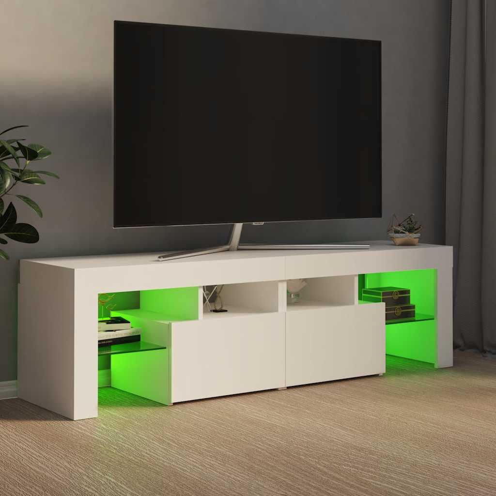 Tv-meubel met LED-verlichting 140x36,5x40 cm wit is nu te koop bij PeponiXL, paradijselijk wonen!
