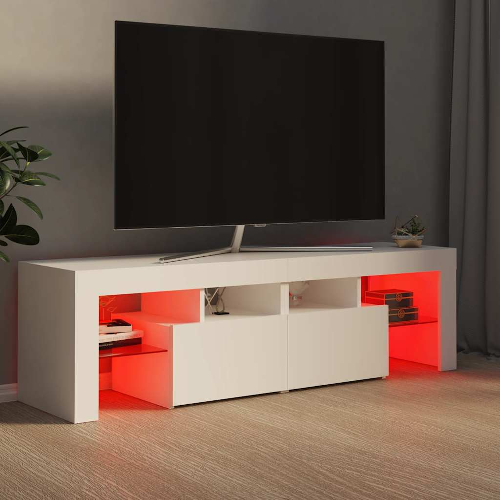 Tv-meubel met LED-verlichting 140x36,5x40 cm wit is nu te koop bij PeponiXL, paradijselijk wonen!