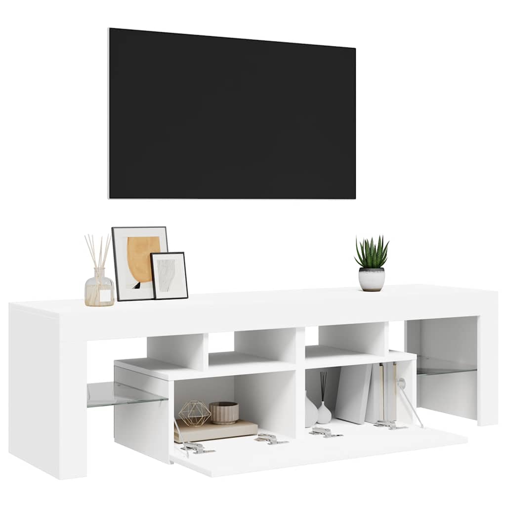 Tv-meubel met LED-verlichting 140x36,5x40 cm wit is nu te koop bij PeponiXL, paradijselijk wonen!