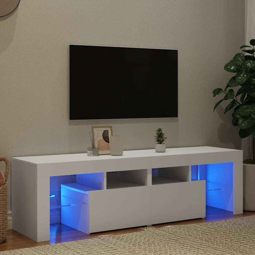 Tv-meubel met LED-verlichting 140x36,5x40 cm wit is nu te koop bij PeponiXL, paradijselijk wonen!