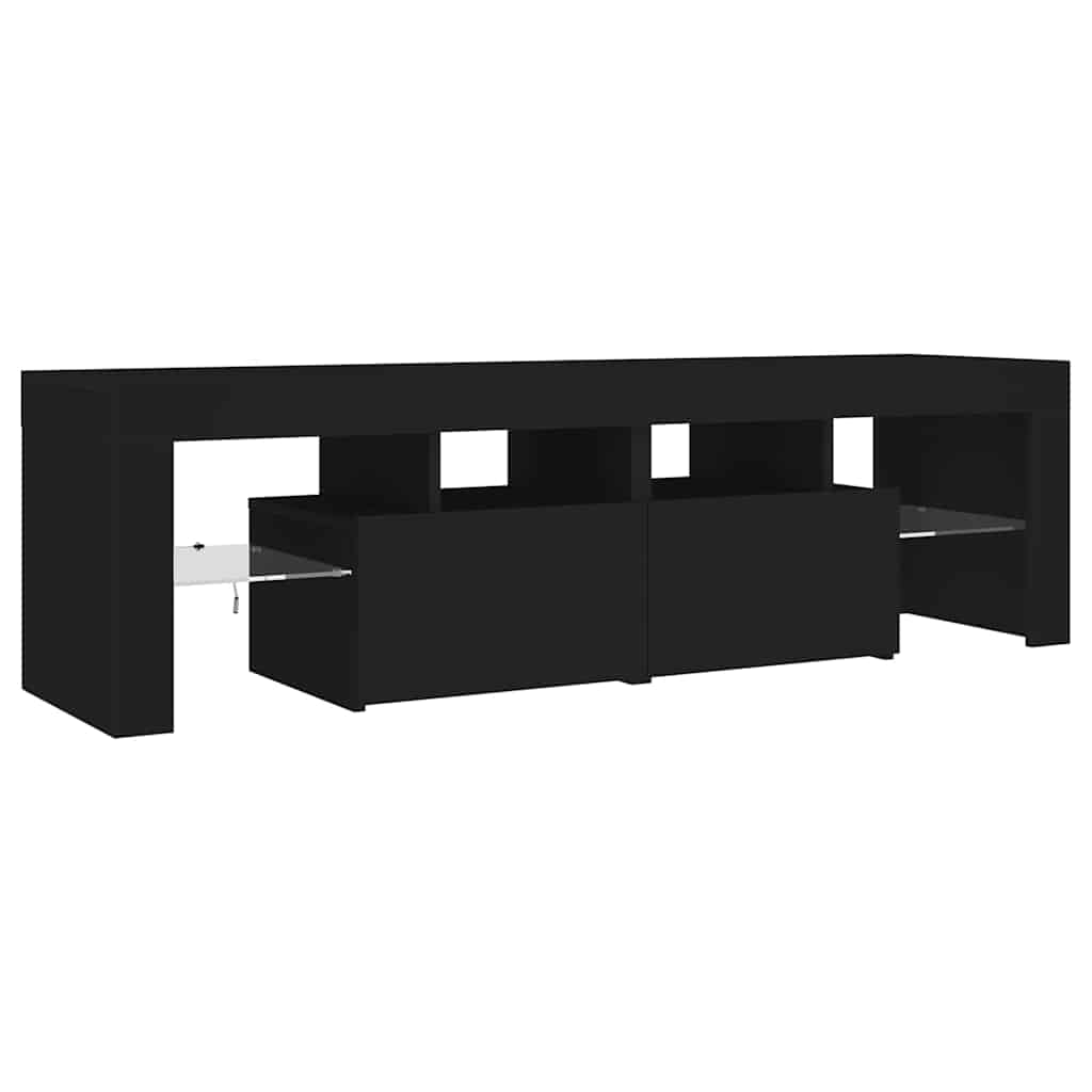 Tv-meubel met LED-verlichting 140x36,5x40 cm zwart is nu te koop bij PeponiXL, paradijselijk wonen!