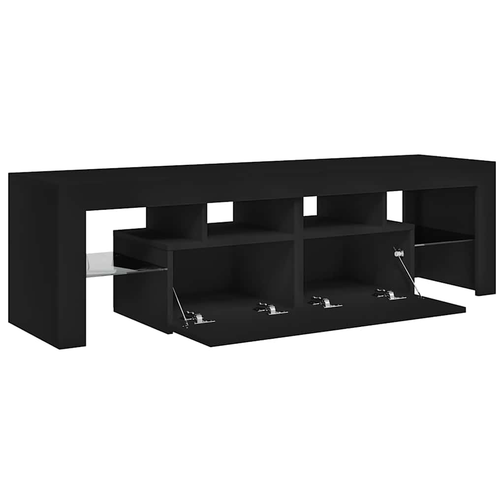 Tv-meubel met LED-verlichting 140x36,5x40 cm zwart is nu te koop bij PeponiXL, paradijselijk wonen!