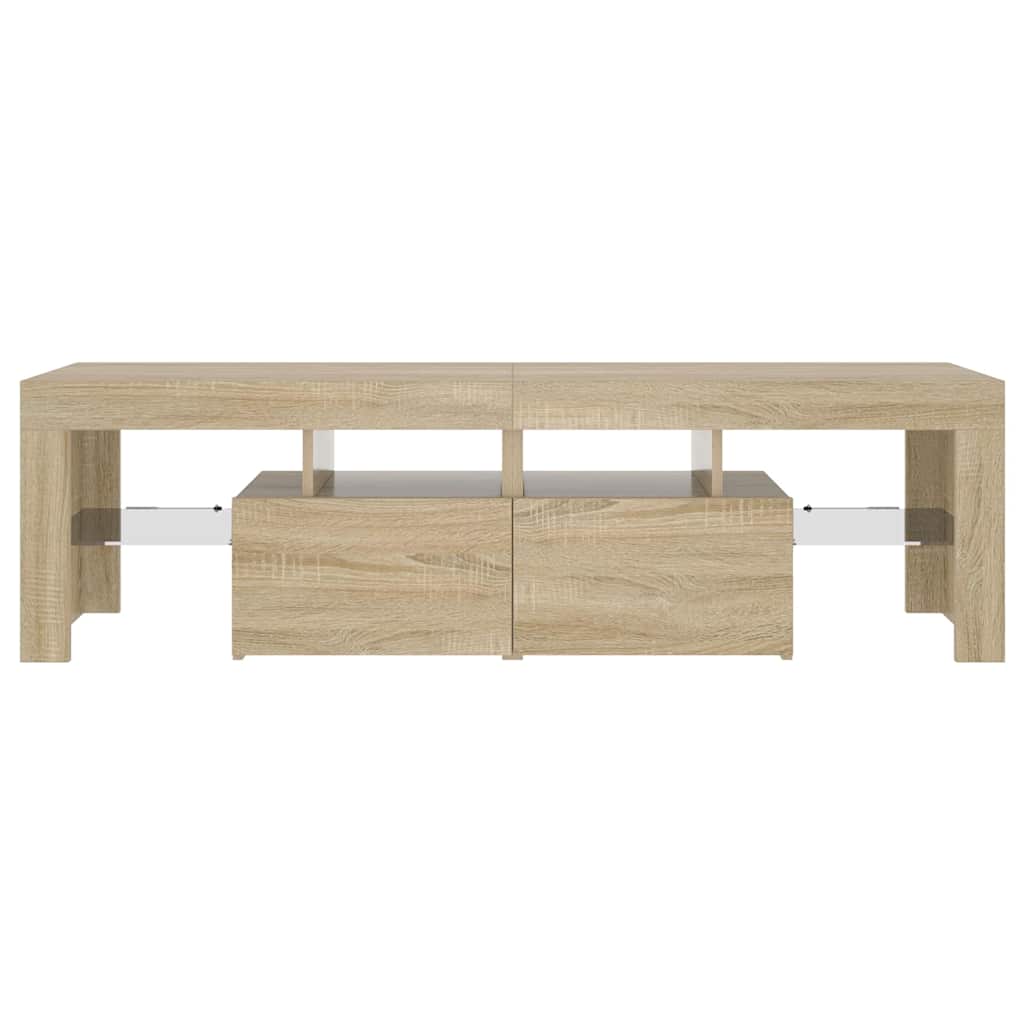 Tv-meubel LED-verlichting 140x36,5x40 cm sonoma eikenkleurig is nu te koop bij PeponiXL, paradijselijk wonen!