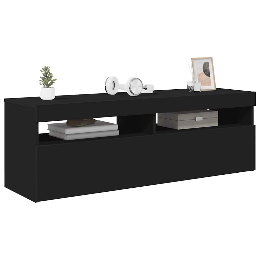Tv-meubel met LED-verlichting 120x35x40 cm zwart is nu te koop bij PeponiXL, paradijselijk wonen!