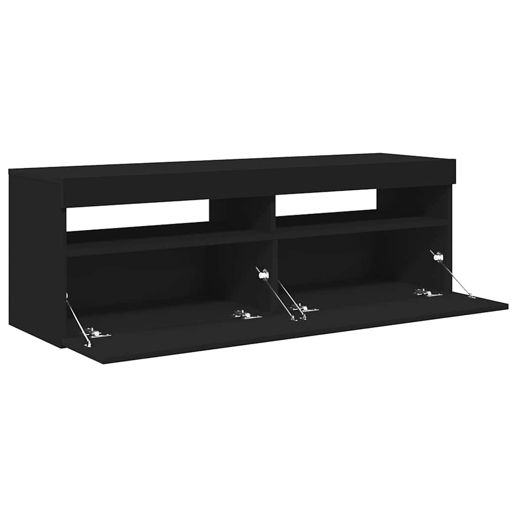Tv-meubel met LED-verlichting 120x35x40 cm zwart is nu te koop bij PeponiXL, paradijselijk wonen!