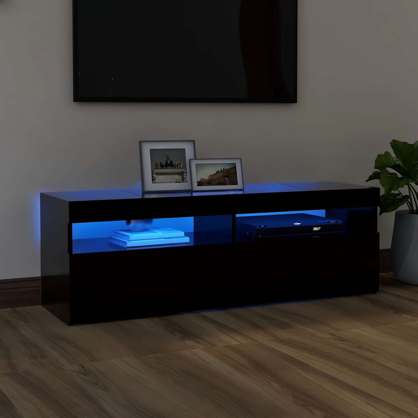 Tv-meubel met LED-verlichting 120x35x40 cm zwart is nu te koop bij PeponiXL, paradijselijk wonen!