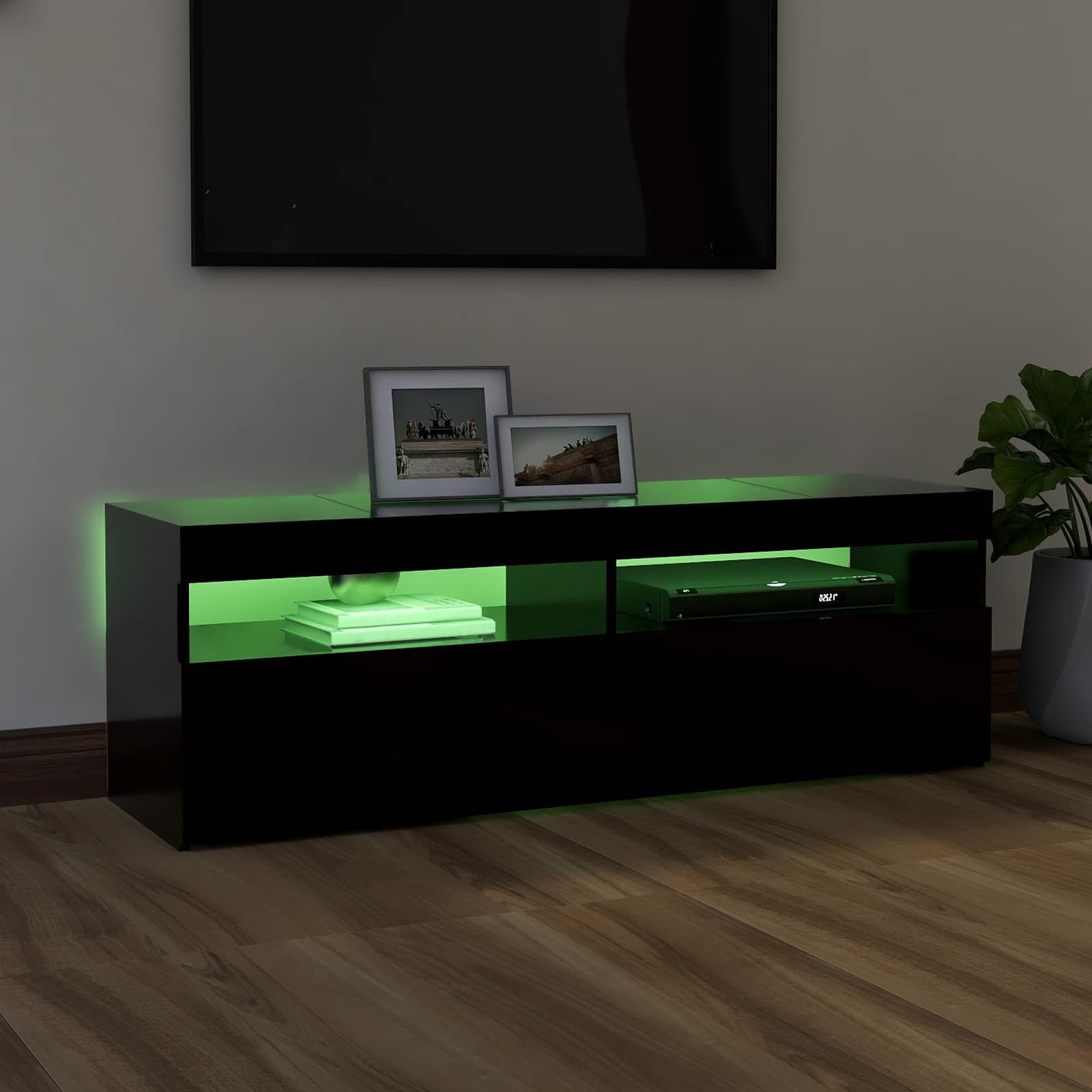 Tv-meubel met LED-verlichting 120x35x40 cm zwart is nu te koop bij PeponiXL, paradijselijk wonen!