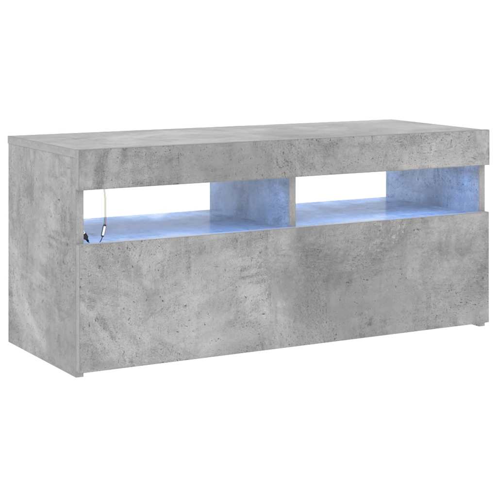 Tv-meubel met LED-verlichting 90x35x40 cm betongrijs is nu te koop bij PeponiXL, paradijselijk wonen!