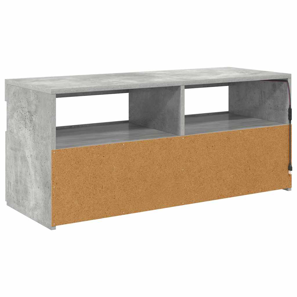Tv-meubel met LED-verlichting 90x35x40 cm betongrijs is nu te koop bij PeponiXL, paradijselijk wonen!