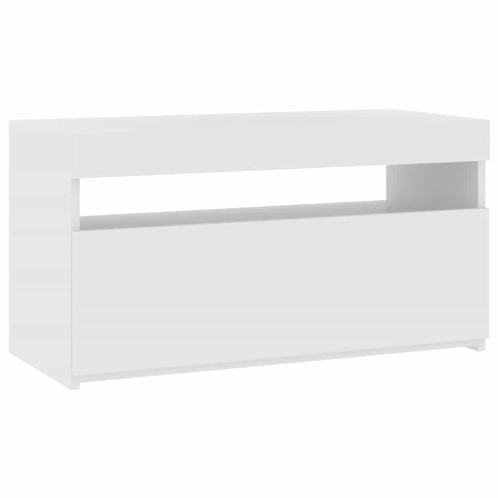 Tv-meubel met LED-verlichting 75x35x40 cm wit is nu te koop bij PeponiXL, paradijselijk wonen!