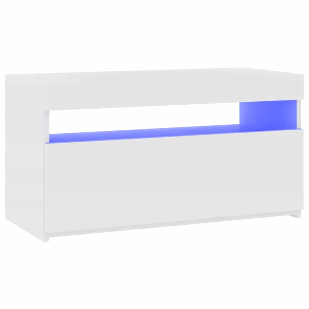 Tv-meubel met LED-verlichting 75x35x40 cm wit is nu te koop bij PeponiXL, paradijselijk wonen!