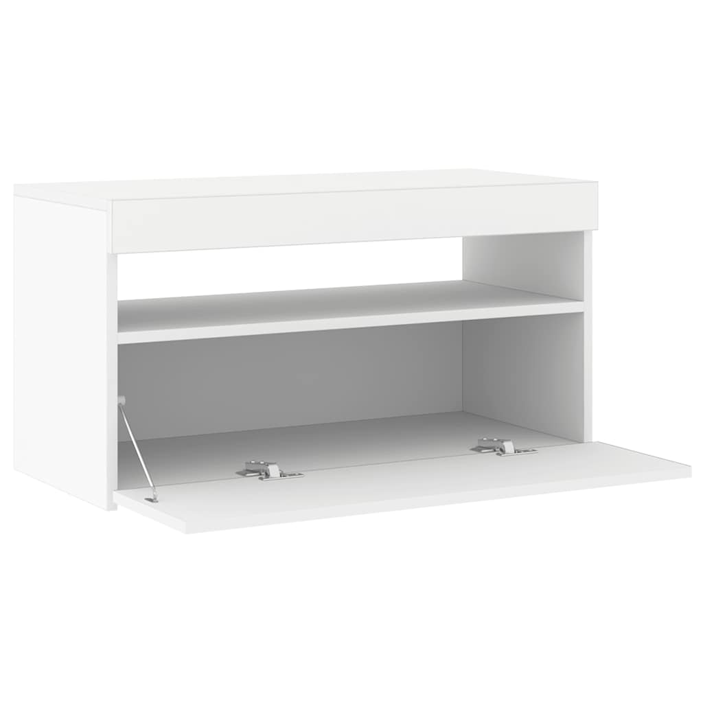 Tv-meubel met LED-verlichting 75x35x40 cm wit is nu te koop bij PeponiXL, paradijselijk wonen!