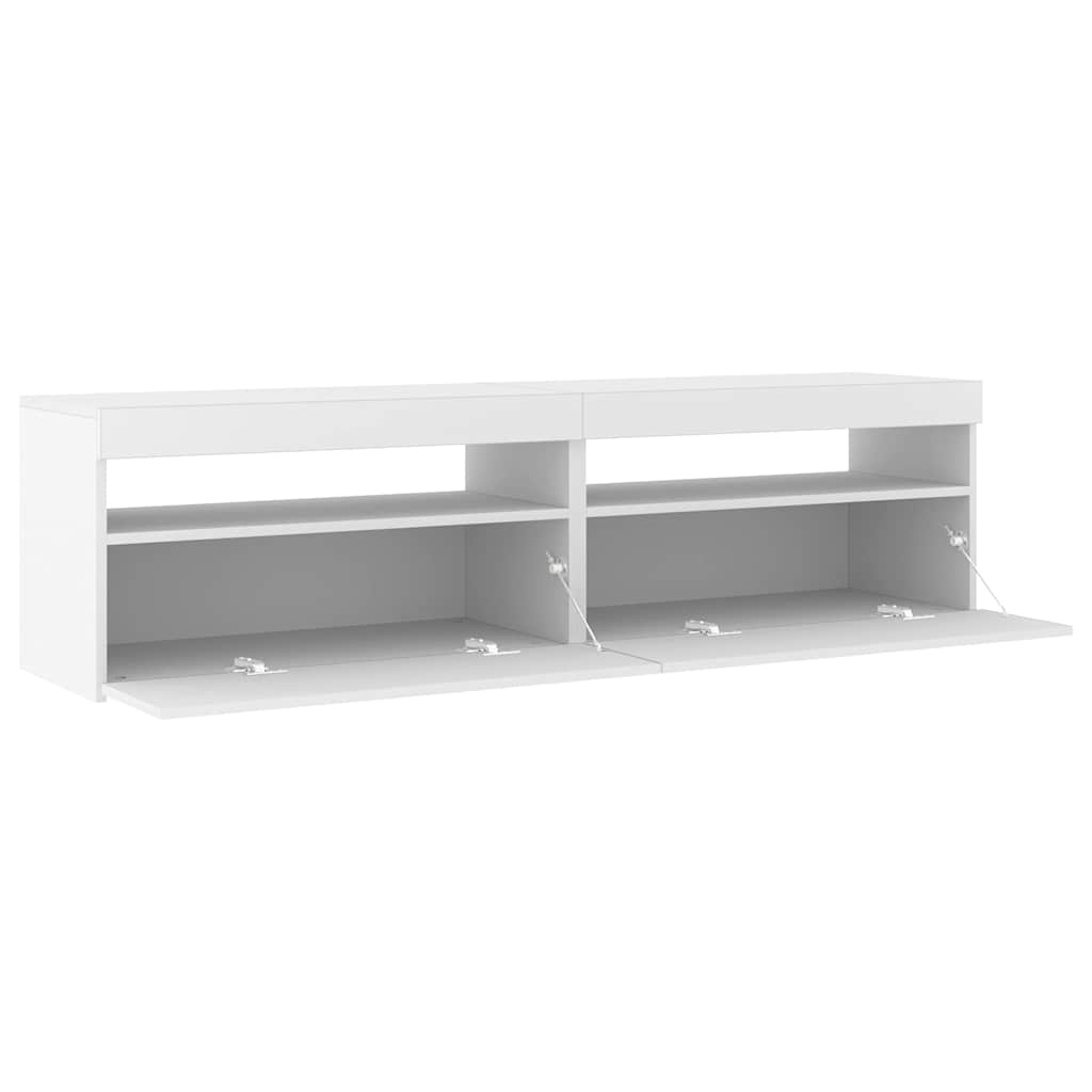 Tv-meubelen 2 st met LED-verlichting 75x35x40 cm wit is nu te koop bij PeponiXL, paradijselijk wonen!