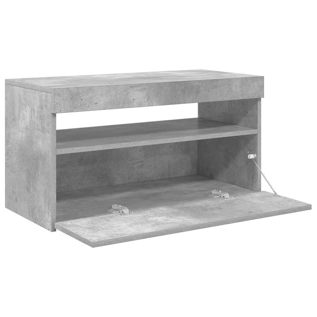 Tv-meubel met LED-verlichting 75x35x40 cm betongrijs is nu te koop bij PeponiXL, paradijselijk wonen!