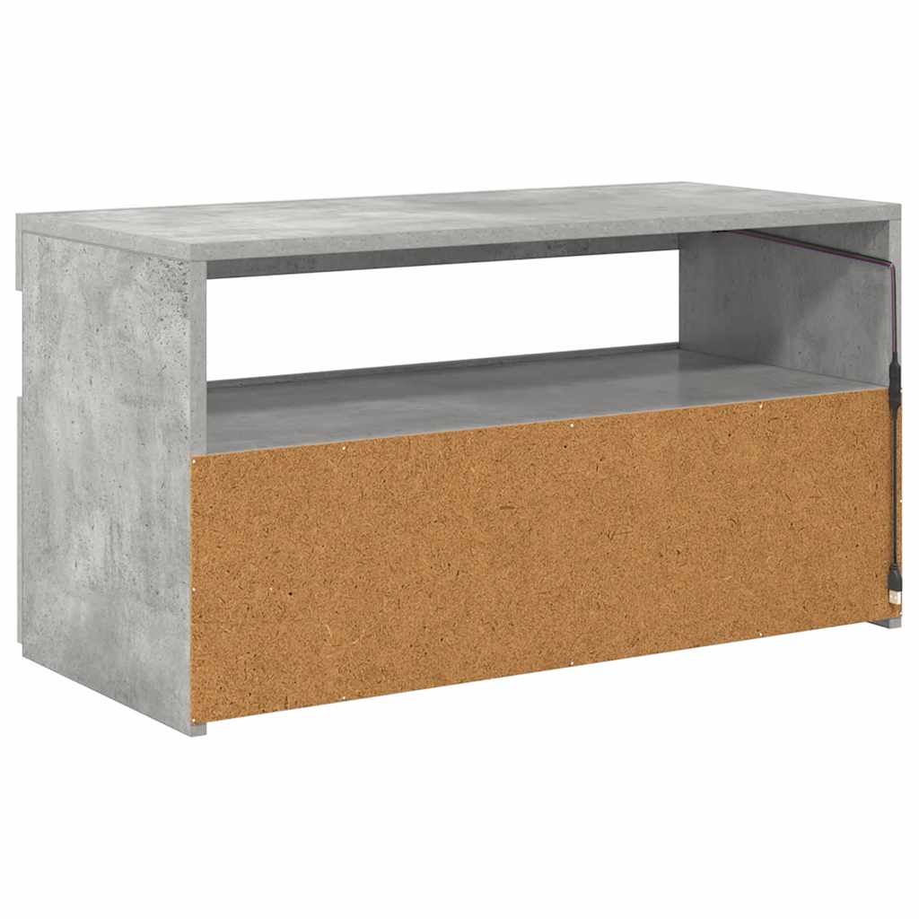 Tv-meubel met LED-verlichting 75x35x40 cm betongrijs is nu te koop bij PeponiXL, paradijselijk wonen!