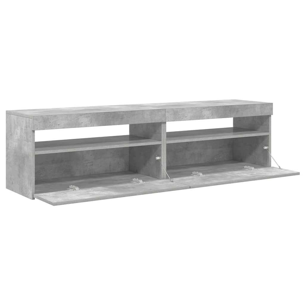 Tv-meubelen 2 st met LED-verlichting 75x35x40 cm betongrijs is nu te koop bij PeponiXL, paradijselijk wonen!