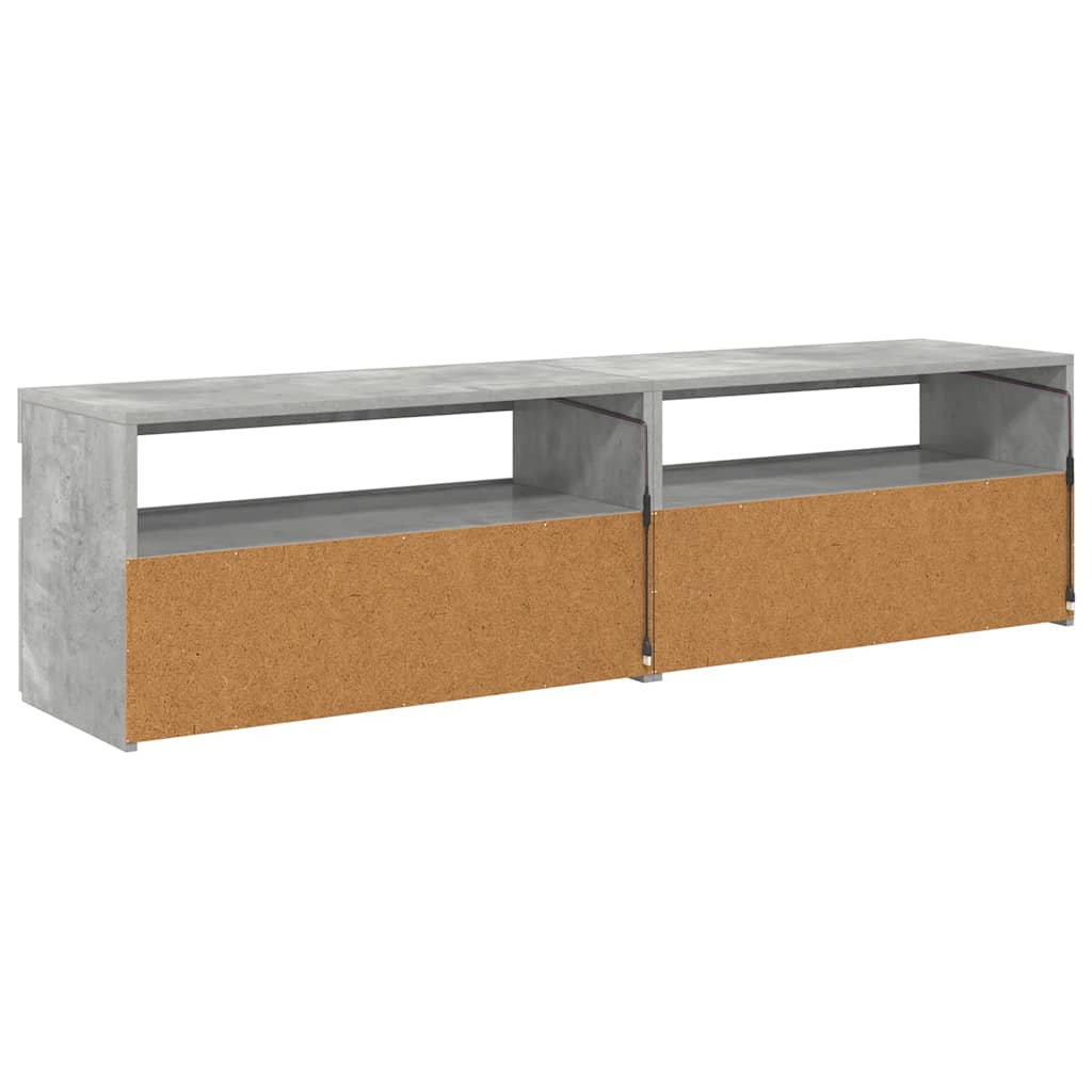 Tv-meubelen 2 st met LED-verlichting 75x35x40 cm betongrijs is nu te koop bij PeponiXL, paradijselijk wonen!
