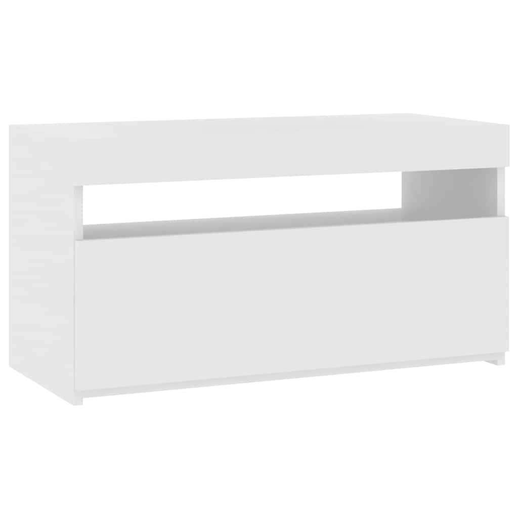 Tv-meubel met LED-verlichting 75x35x40 cm hoogglans wit is nu te koop bij PeponiXL, paradijselijk wonen!