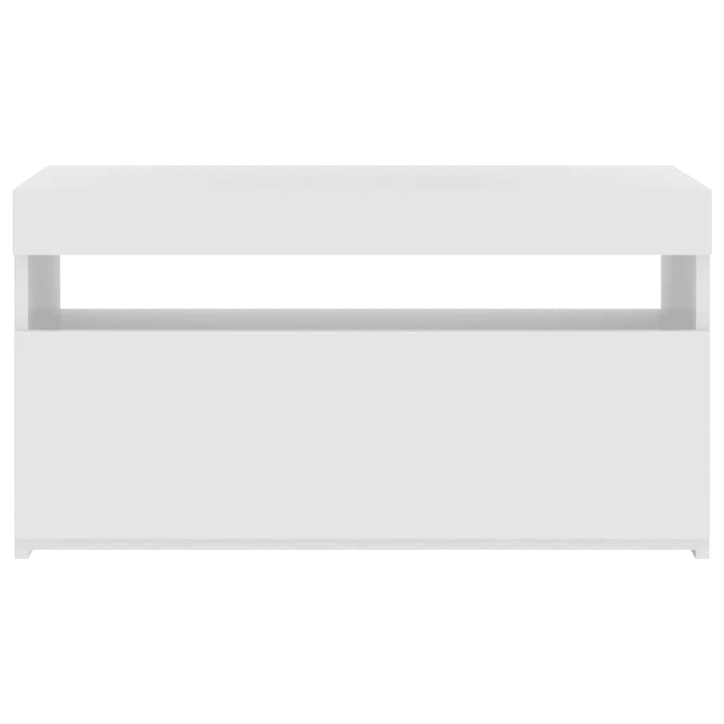 Tv-meubel met LED-verlichting 75x35x40 cm hoogglans wit is nu te koop bij PeponiXL, paradijselijk wonen!