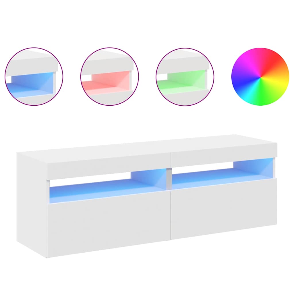Tv-meubelen 2 st met LED-verlichting 60x35x40 cm wit is nu te koop bij PeponiXL, paradijselijk wonen!