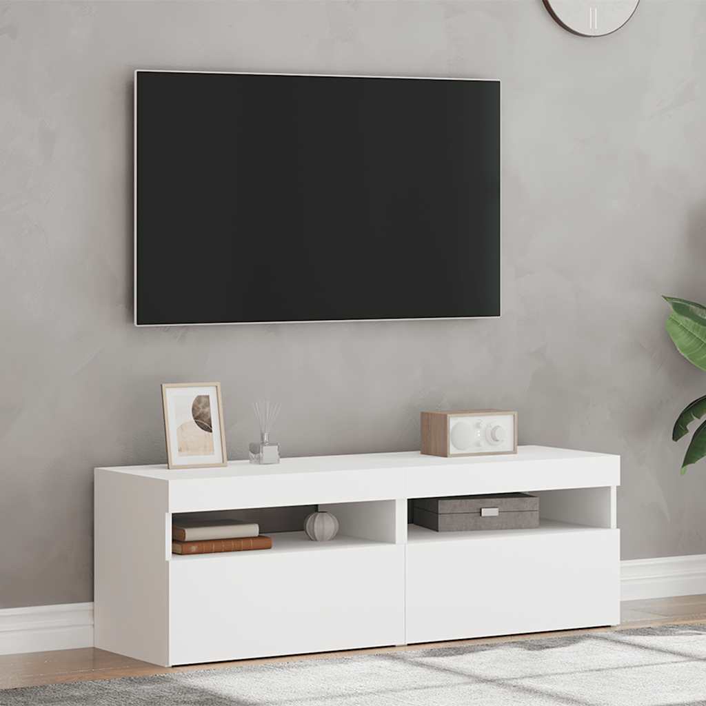 Tv-meubelen 2 st met LED-verlichting 60x35x40 cm wit is nu te koop bij PeponiXL, paradijselijk wonen!