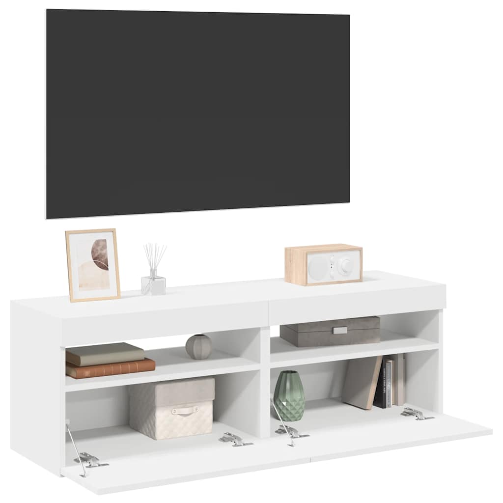 Tv-meubelen 2 st met LED-verlichting 60x35x40 cm wit is nu te koop bij PeponiXL, paradijselijk wonen!