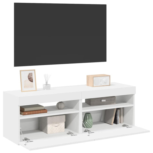 Tv-meubelen 2 st met LED-verlichting 60x35x40 cm wit is nu te koop bij PeponiXL, paradijselijk wonen!
