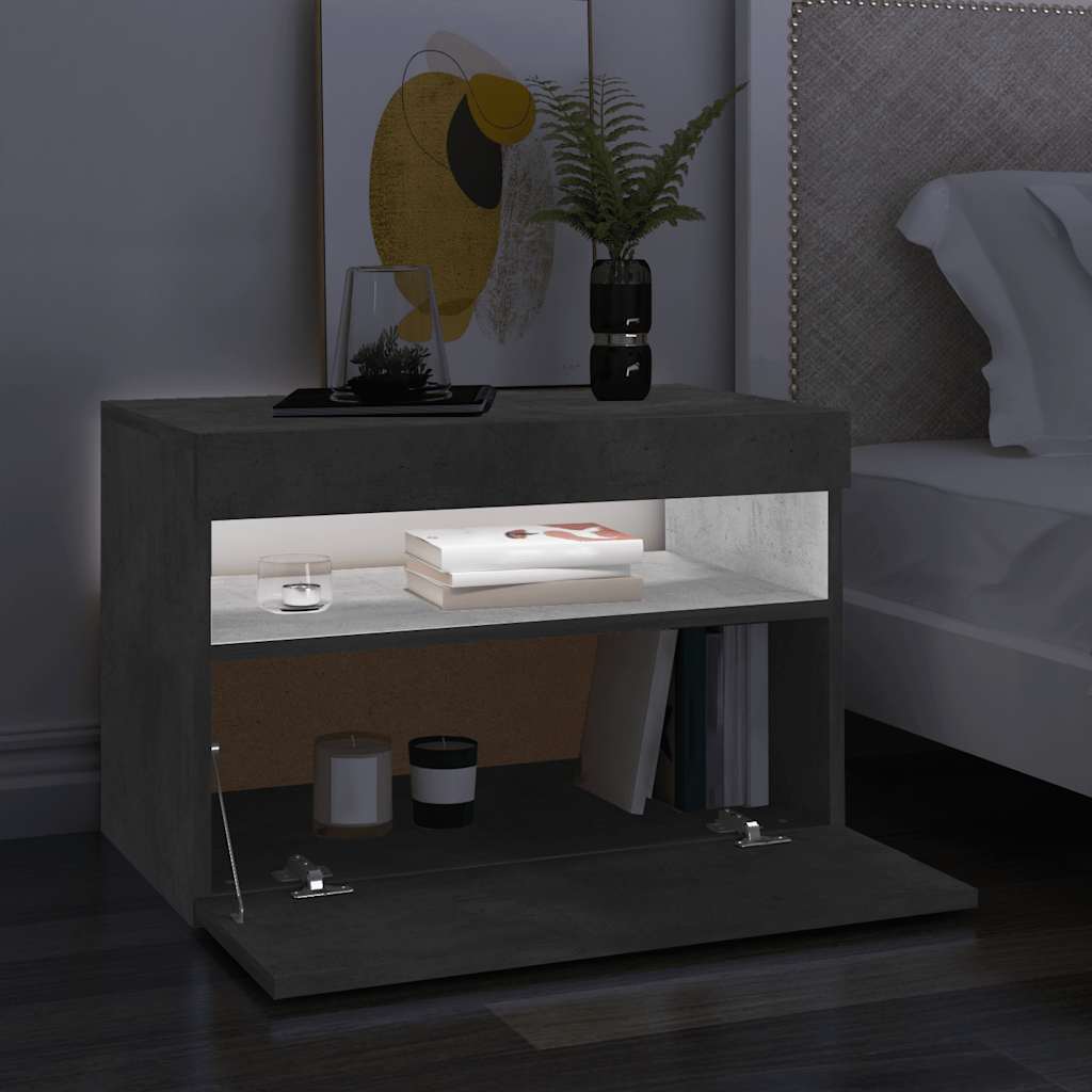 Tv-meubel met LED-verlichting 60x35x40 cm betongrijs is nu te koop bij PeponiXL, paradijselijk wonen!
