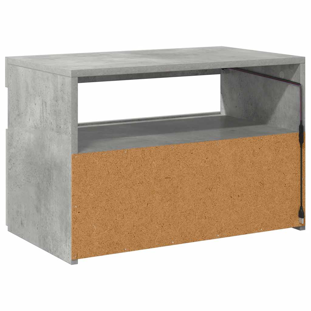 Tv-meubel met LED-verlichting 60x35x40 cm betongrijs is nu te koop bij PeponiXL, paradijselijk wonen!