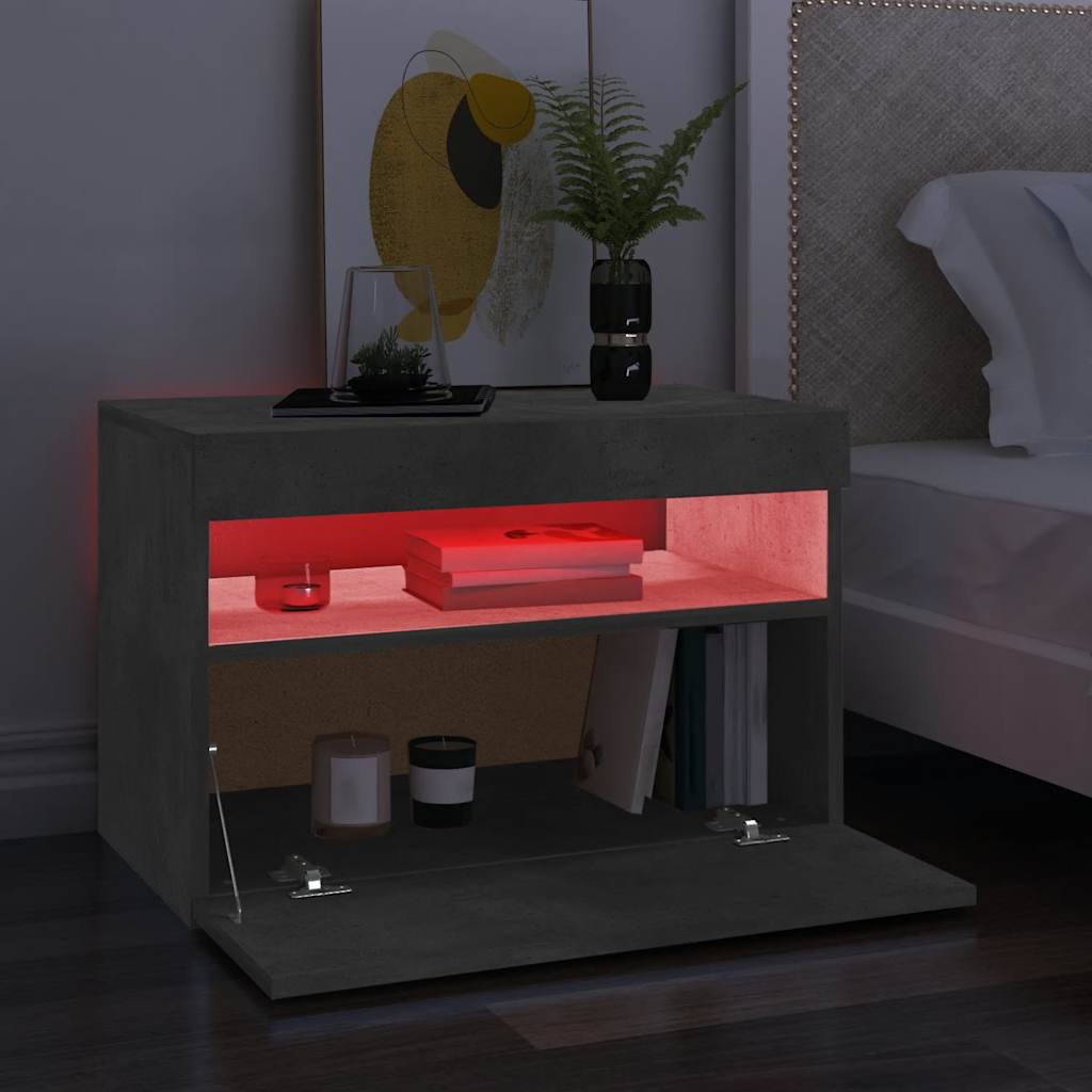 Tv-meubel met LED-verlichting 60x35x40 cm betongrijs is nu te koop bij PeponiXL, paradijselijk wonen!
