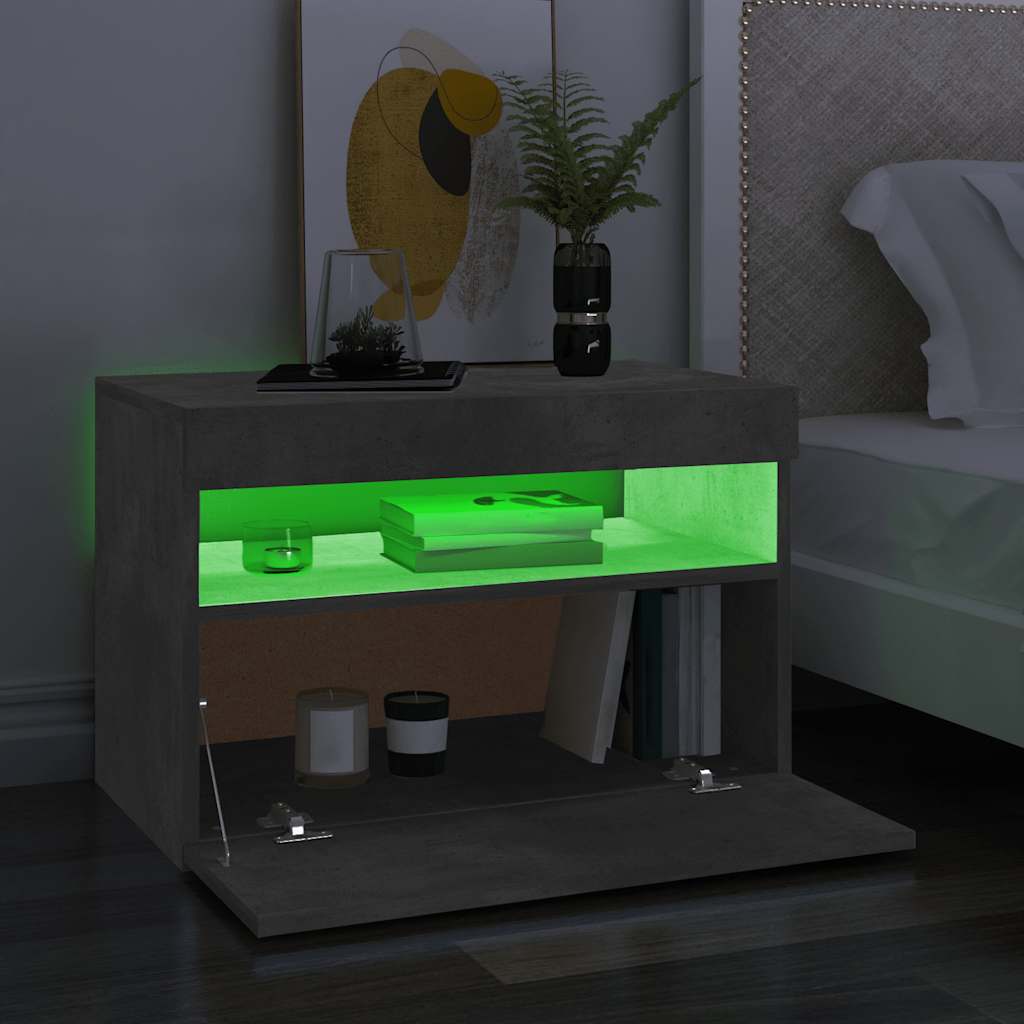 Tv-meubel met LED-verlichting 60x35x40 cm betongrijs is nu te koop bij PeponiXL, paradijselijk wonen!