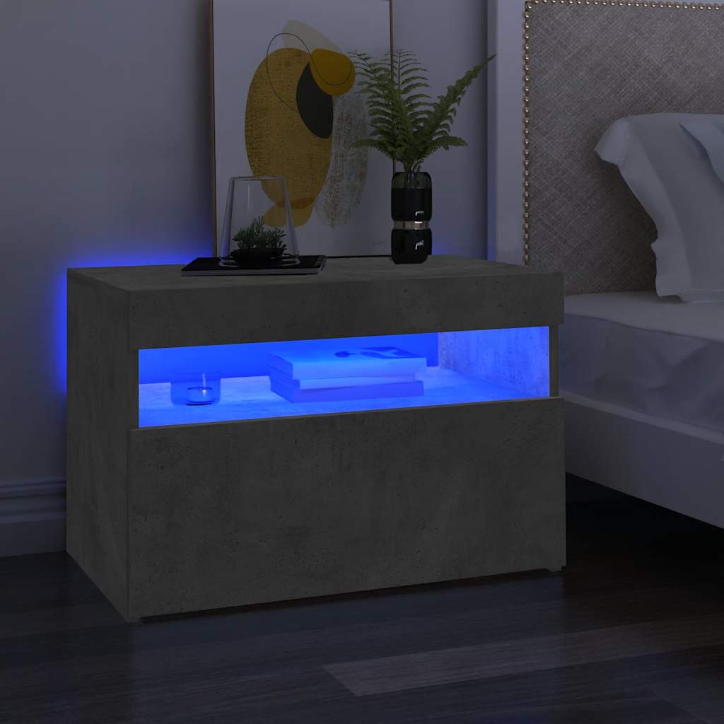 Tv-meubel met LED-verlichting 60x35x40 cm betongrijs is nu te koop bij PeponiXL, paradijselijk wonen!