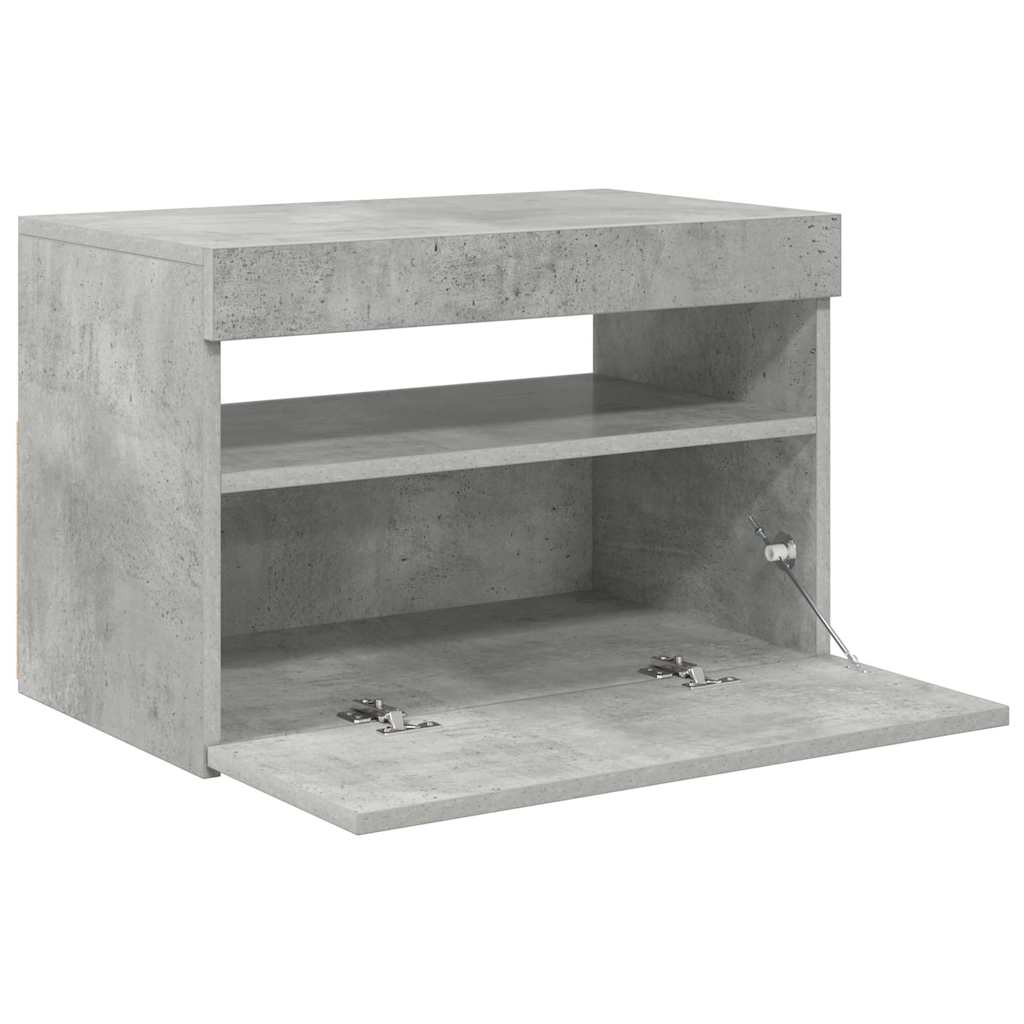 Tv-meubel met LED-verlichting 60x35x40 cm betongrijs is nu te koop bij PeponiXL, paradijselijk wonen!