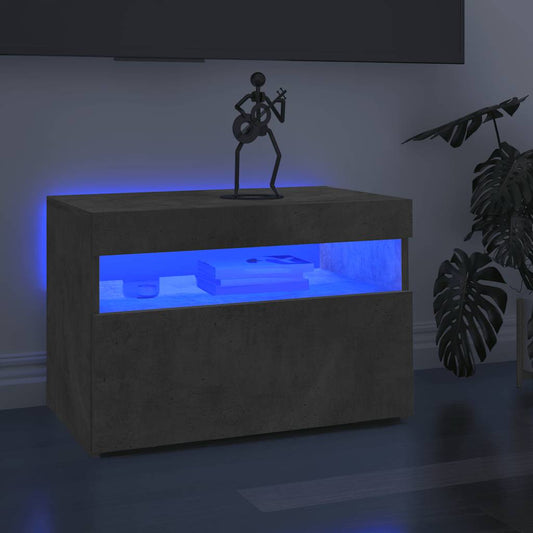 Tv-meubel met LED-verlichting 60x35x40 cm betongrijs is nu te koop bij PeponiXL, paradijselijk wonen!