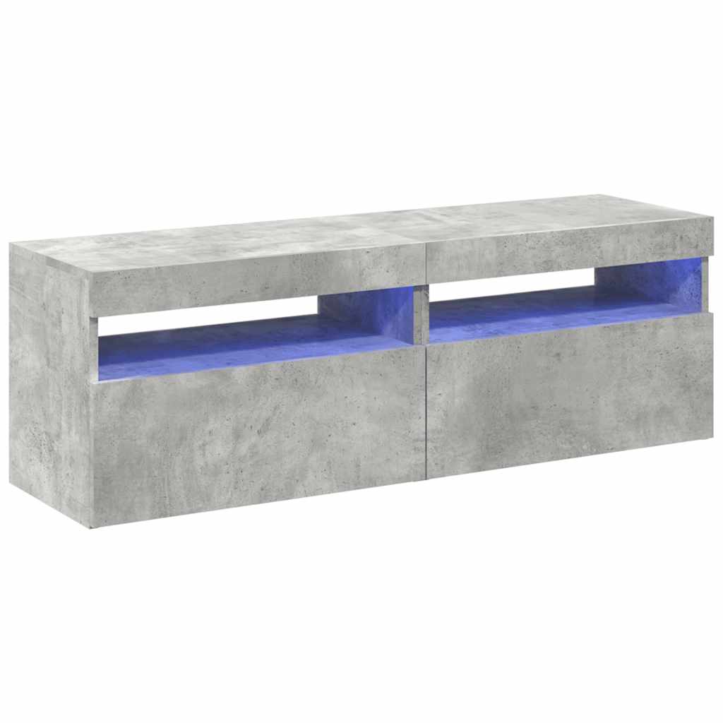 Tv-meubelen 2 st met LED-verlichting 60x35x40 cm betongrijs is nu te koop bij PeponiXL, paradijselijk wonen!