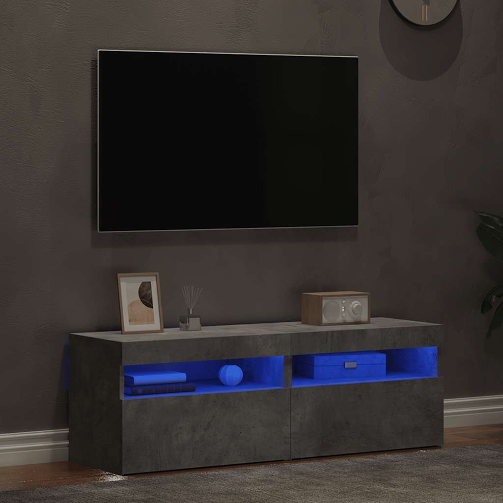 Tv-meubelen 2 st met LED-verlichting 60x35x40 cm betongrijs is nu te koop bij PeponiXL, paradijselijk wonen!