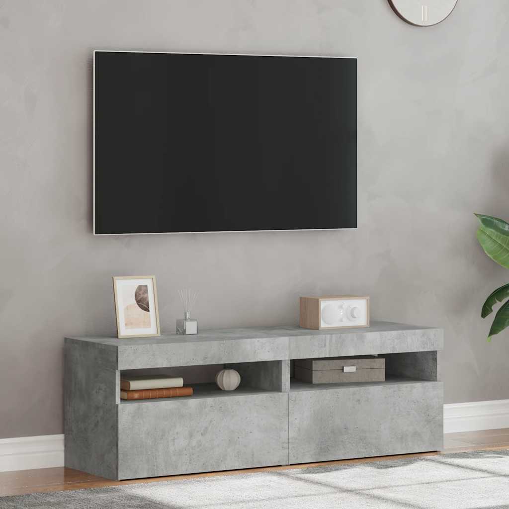 Tv-meubelen 2 st met LED-verlichting 60x35x40 cm betongrijs is nu te koop bij PeponiXL, paradijselijk wonen!