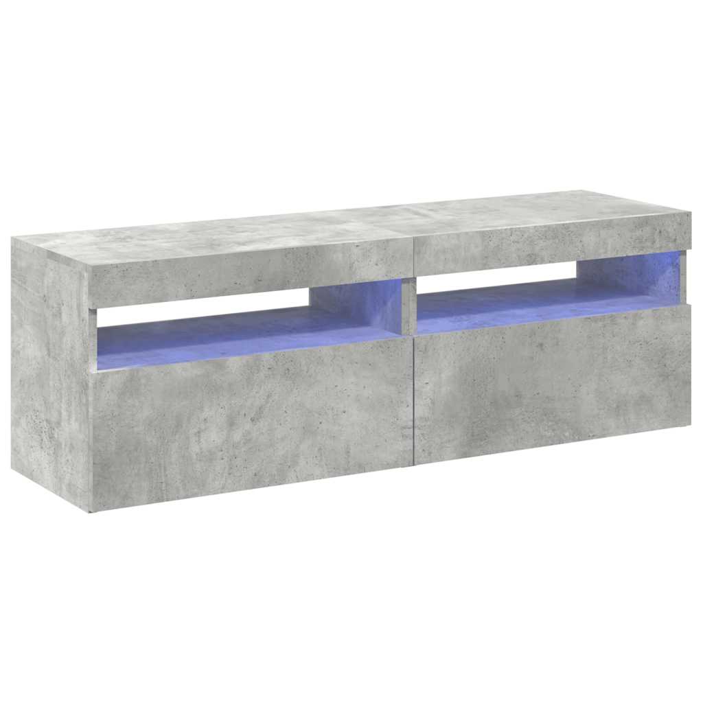 Tv-meubelen 2 st met LED-verlichting 60x35x40 cm betongrijs is nu te koop bij PeponiXL, paradijselijk wonen!
