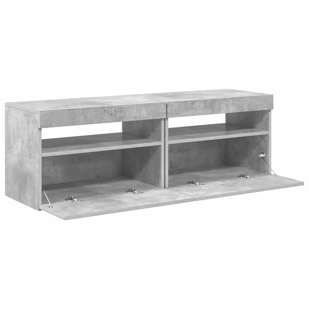 Tv-meubelen 2 st met LED-verlichting 60x35x40 cm betongrijs is nu te koop bij PeponiXL, paradijselijk wonen!