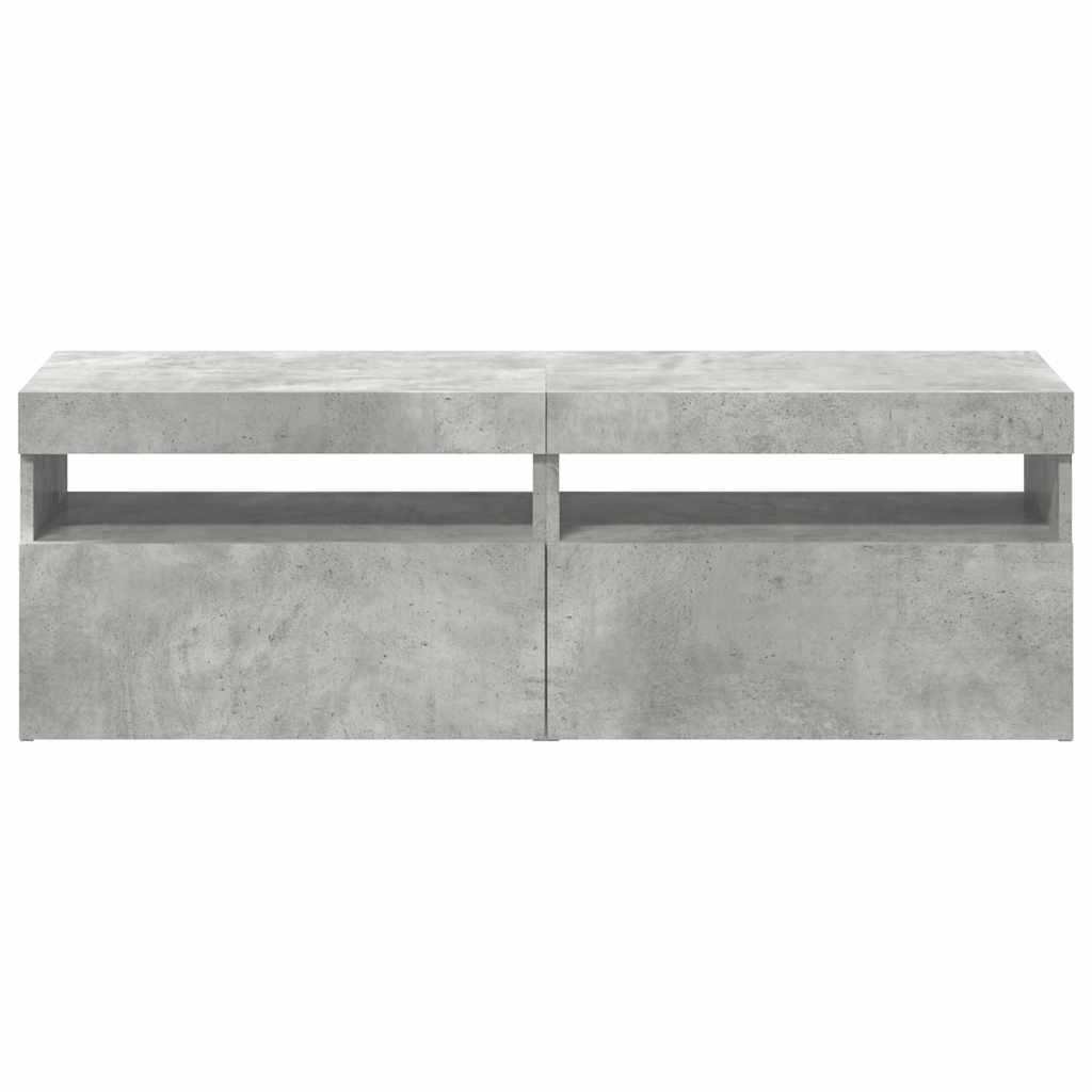 Tv-meubelen 2 st met LED-verlichting 60x35x40 cm betongrijs is nu te koop bij PeponiXL, paradijselijk wonen!