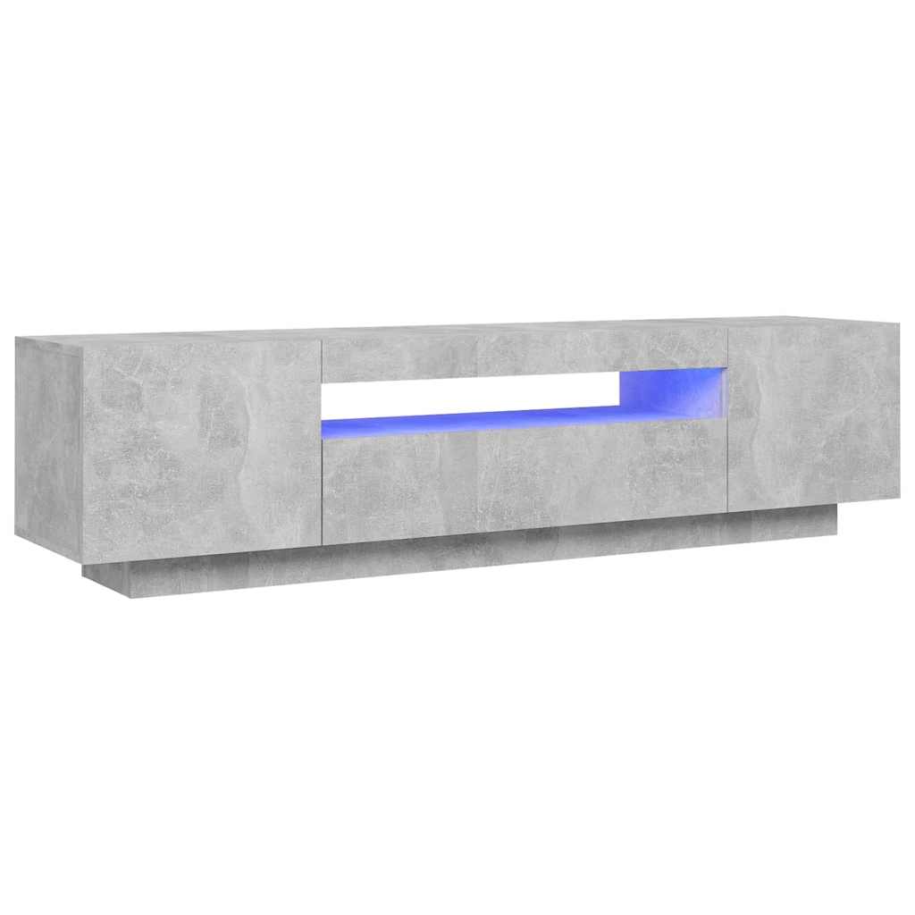 Tv-meubel met LED-verlichting 160x35x40 cm betongrijs is nu te koop bij PeponiXL, paradijselijk wonen!