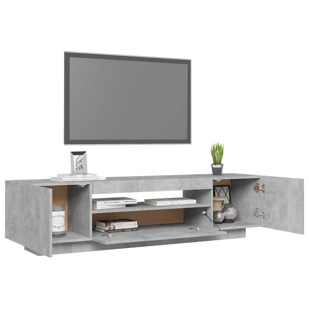 Tv-meubel met LED-verlichting 160x35x40 cm betongrijs is nu te koop bij PeponiXL, paradijselijk wonen!