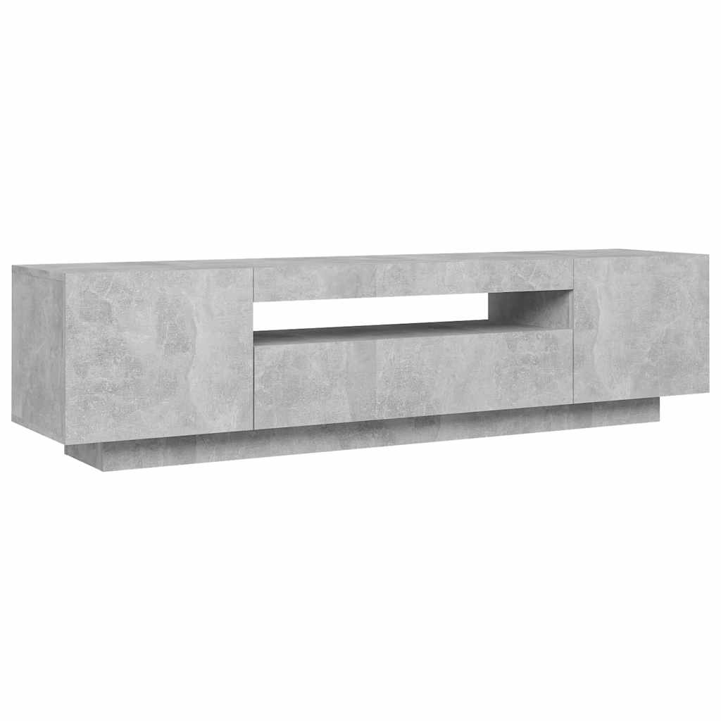 Tv-meubel met LED-verlichting 160x35x40 cm betongrijs is nu te koop bij PeponiXL, paradijselijk wonen!