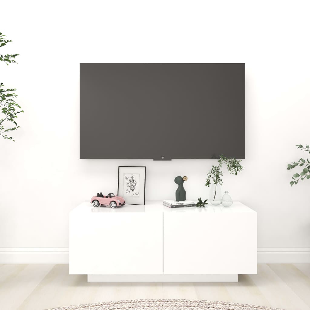 Tv-meubel 100x35x40 cm bewerkt hout wit is nu te koop bij PeponiXL, paradijselijk wonen!