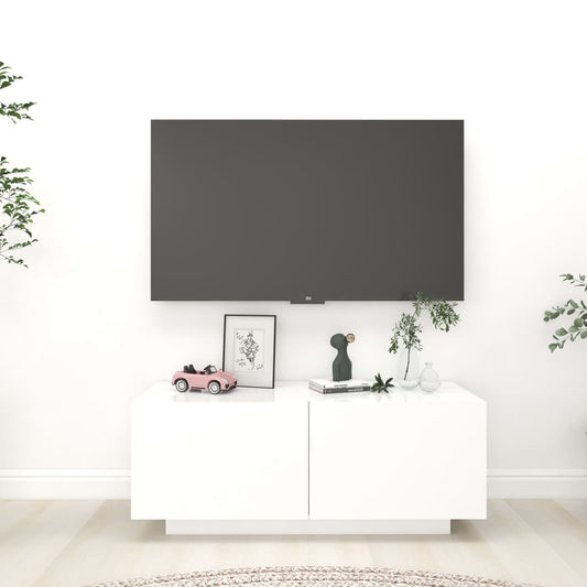 Tv-meubel 100x35x40 cm bewerkt hout wit is nu te koop bij PeponiXL, paradijselijk wonen!