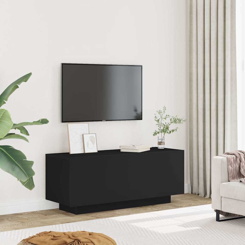 Tv-meubel 100x35x40 cm bewerkt hout zwart is nu te koop bij PeponiXL, paradijselijk wonen!