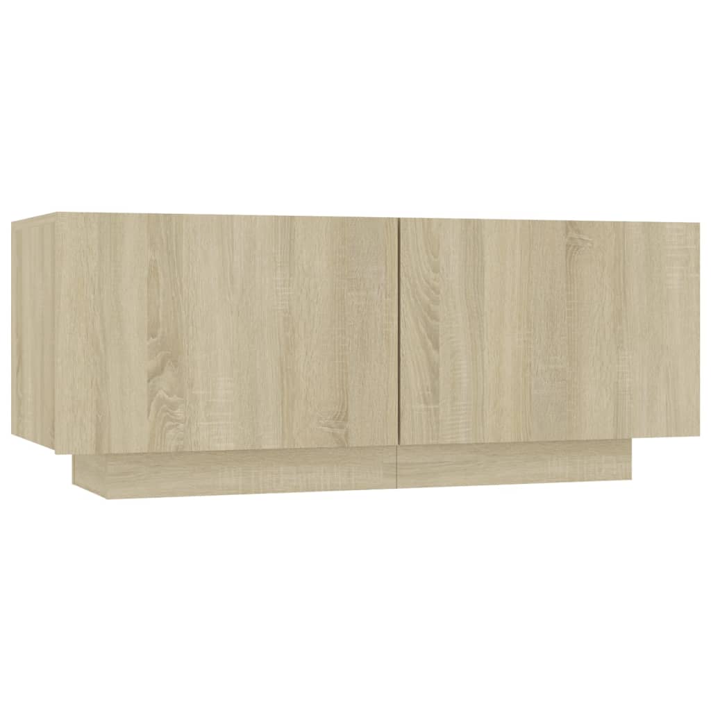 Tv-meubel 100x35x40 cm bewerkt hout sonoma eikenkleurig is nu te koop bij PeponiXL, paradijselijk wonen!