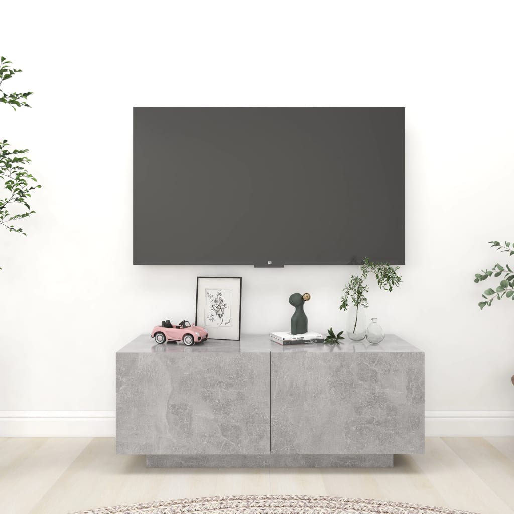 Tv-meubel 100x35x40 cm bewerkt hout betongrijs is nu te koop bij PeponiXL, paradijselijk wonen!