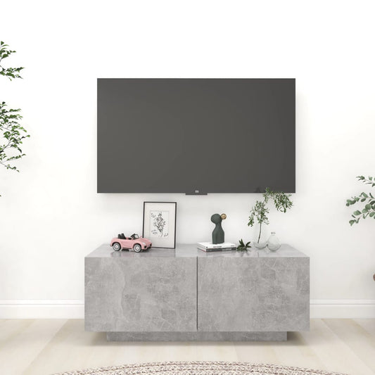 Tv-meubel 100x35x40 cm bewerkt hout betongrijs is nu te koop bij PeponiXL, paradijselijk wonen!