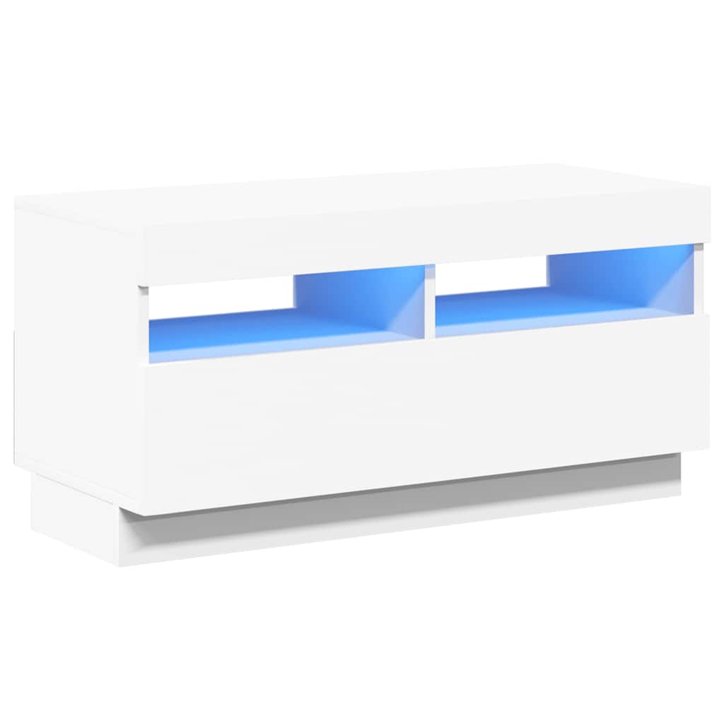 Tv-meubel met LED-verlichting 80x35x40 cm wit is nu te koop bij PeponiXL, paradijselijk wonen!